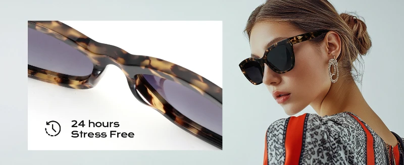 BLUEMOKY UV400-Schutz-Sonnenbrille für Damen, polarisiert, Katzenauge, übergroß, quadratisch, für Strandurlaub, niedliche Mode – Detail 3