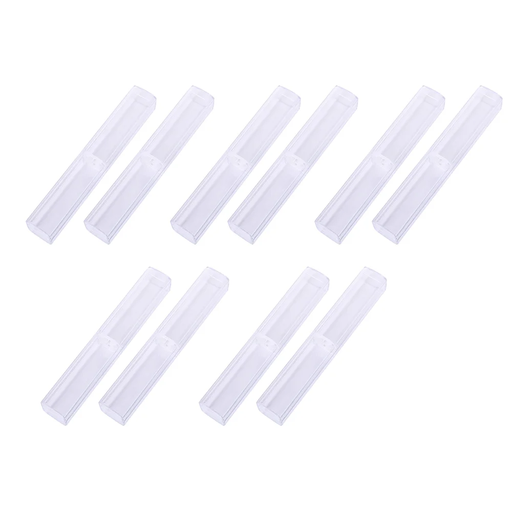 

10Pcs Crystal Pencil Cases Transparent Pencil Box Square Pen Case for Student