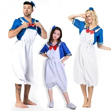 

Cartoon Navy Suspender Anime Cosplay Costumes Accessories Mother Child Dress Family Look Suit Cloth Parents Clothing Women's Day