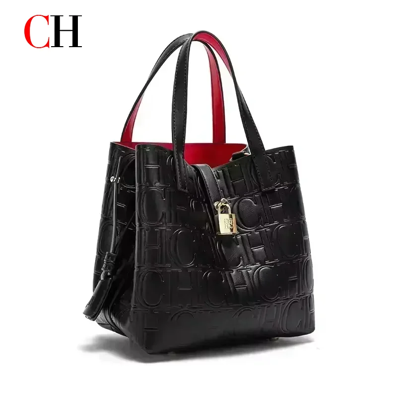 Women's handbag brand CH with large capacity, women's handbag with letter elements 2025, stylish classic shoulder bag