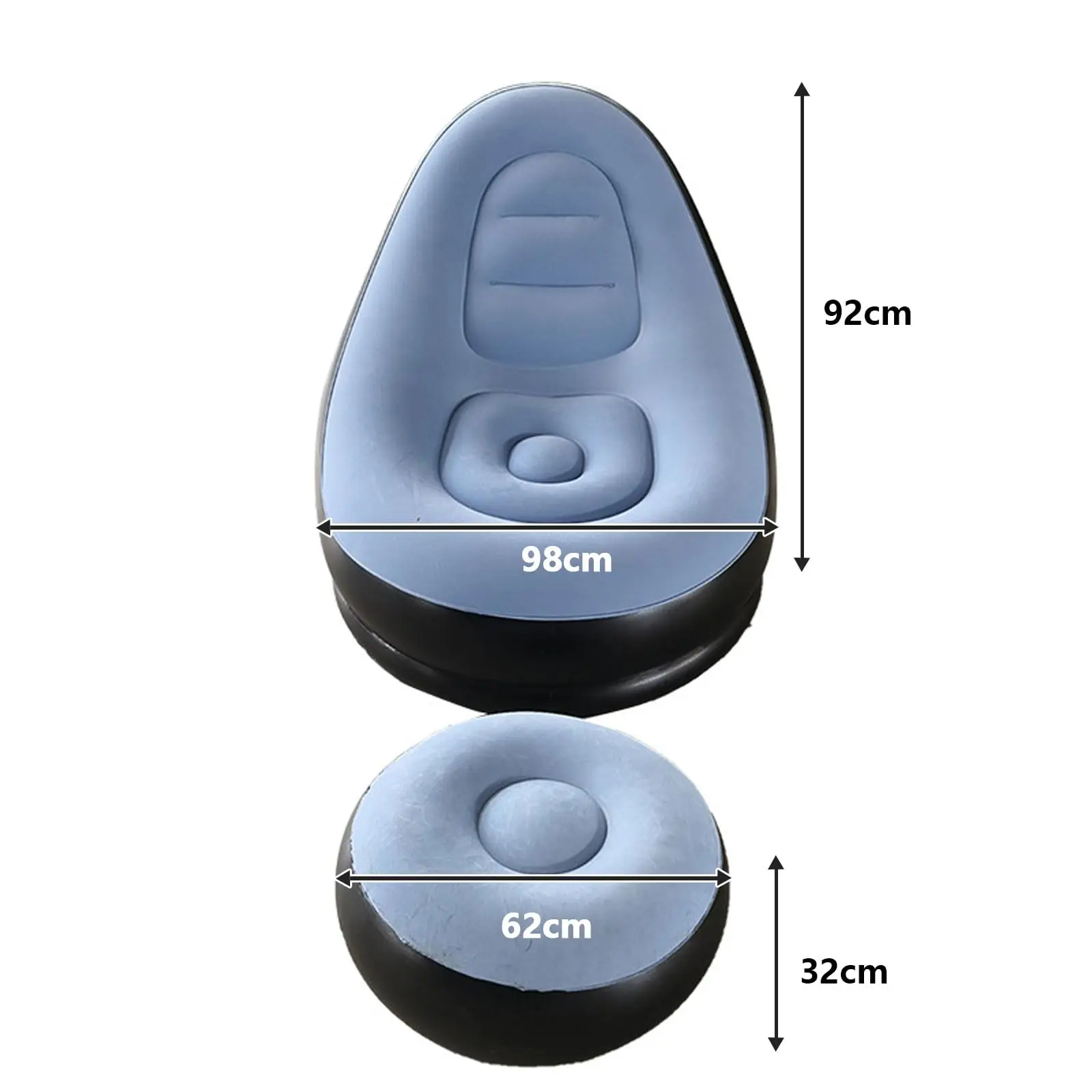 Inflatable Sofa Set New Inflatable Leisure Bean Bag Outdoor Foldable Recliner Bed Fluffy Seat Tatami Footstool Bedroom Chair