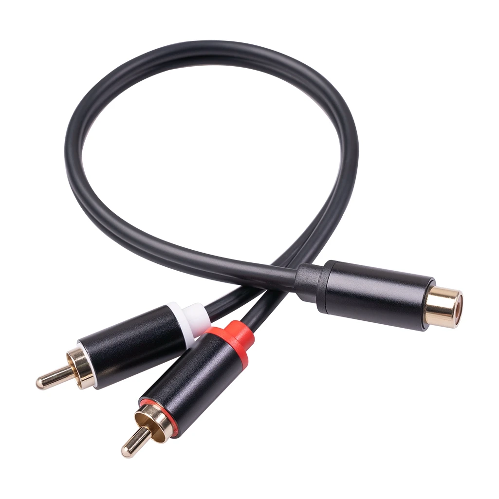 

RCA Cable 2 RCA Male to 1 RCA Female Adapter Audio Cable Aux Cable for iPhone Edifer Home Theater DVD VCD Headphones