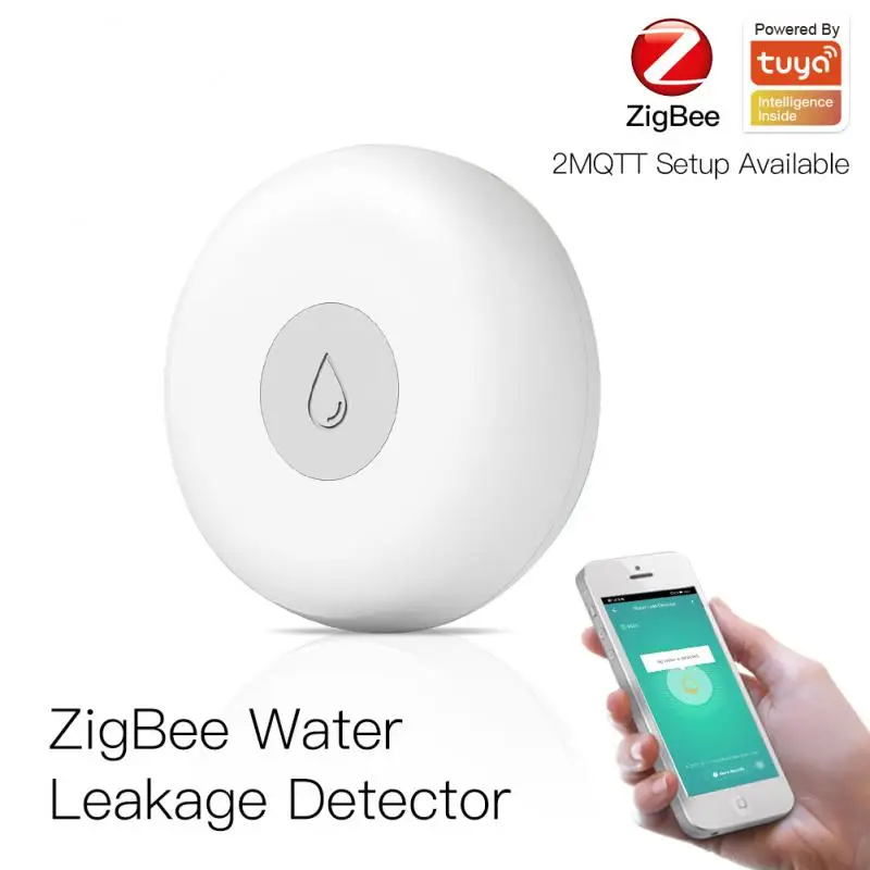 

Water Leak Detector Mini Waterproof Ip66 Low Power Remote Control Tuya Smart Security Alarm System Zigbee Flood Sensor