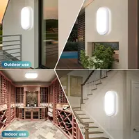 Feriales LED Wandleuchte mit Radar & Dämmerungssensor – 12W IP65 Außenleuchte Wasserdicht 1080LM – Ovales Deckenlicht für Flur Garage Balkon 1