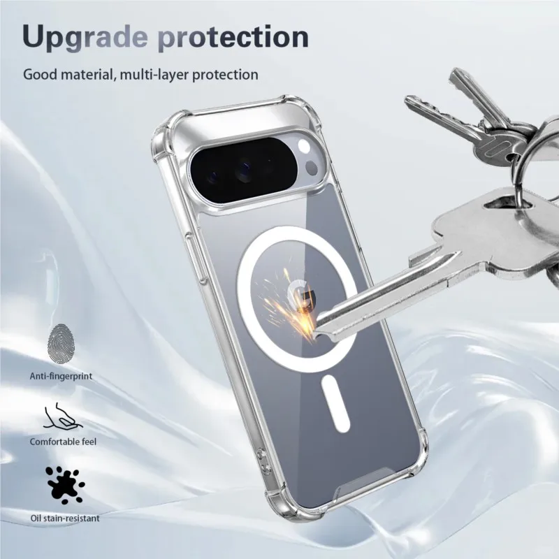 Luxury Magnetic Wireless Charging Shockproof Transparent Bumper Case Cover