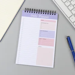 Undated Spiral To Do List & Daily Planner Notebook - 52 Sheets of Hourly Scheduling Stationery (Purple)