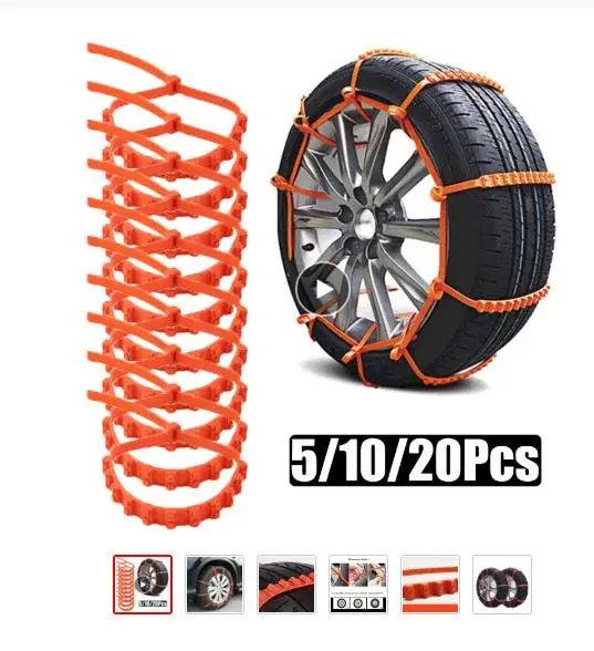 10/20/40Pcs Winter Outdoor Anti Skid Snow Chains Car Winter Tire Wheels Chains Tire Emergency Anti-Skid Auto Wheels Accessories