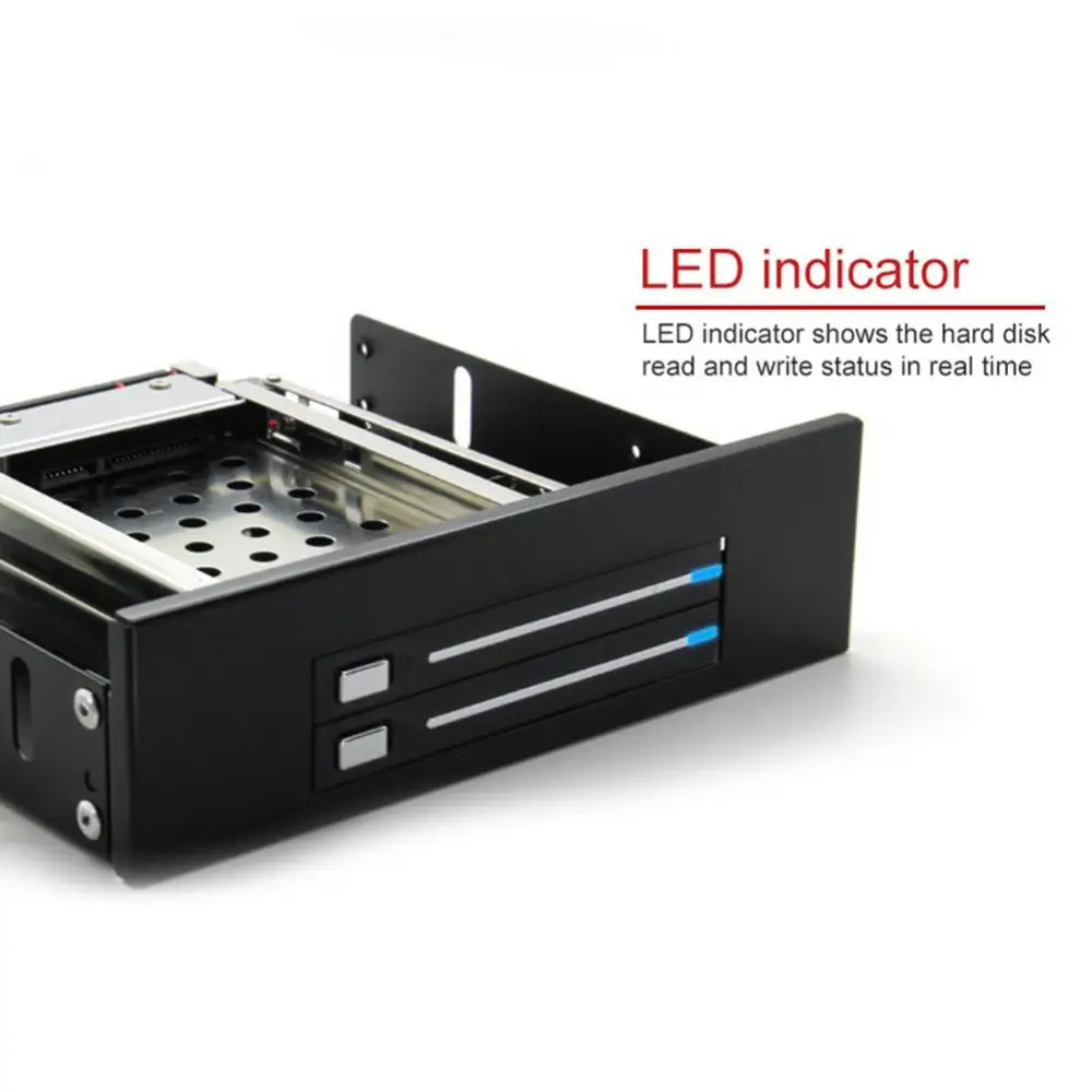 Móvel Ssd Disco Rígido Gabinete Interno Baía Dupla 2.5 Polegada Sata Hdd Bandeja Rack 2.5in - Imagem 4