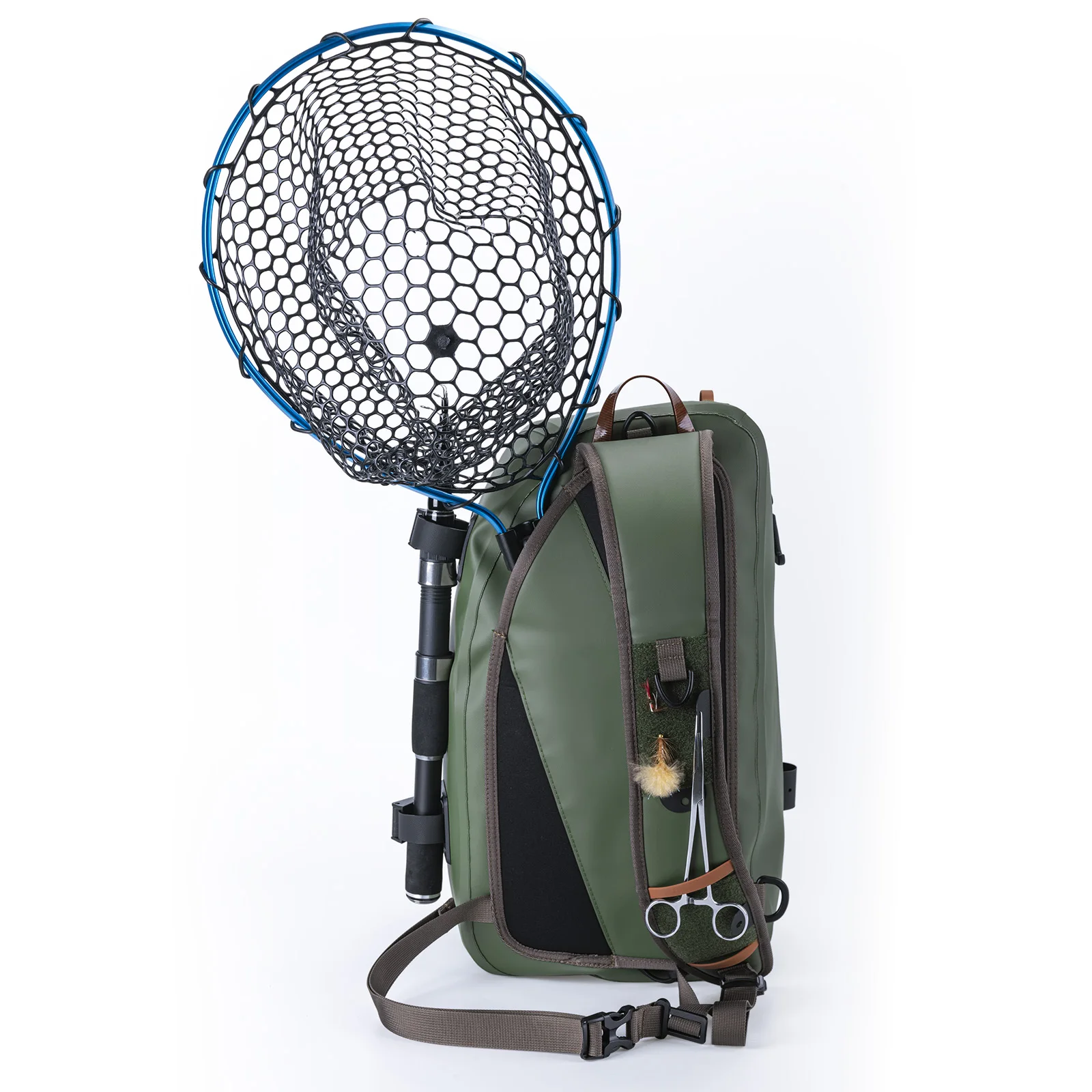 Goture IPX8 100 % wasserdichte Fliegen-Angeltasche, leicht, 840D TPU, multifunktionale Neckholder-Hüfttasche, Tasche mit großer Kapazität – Detail 23