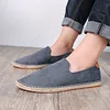 Retro Espadrilles Shoes Women Patchwork Slip on Men Loafers Breathable Flat Casual Canvas Shoes Jute Wrapped Shoes Driving 3