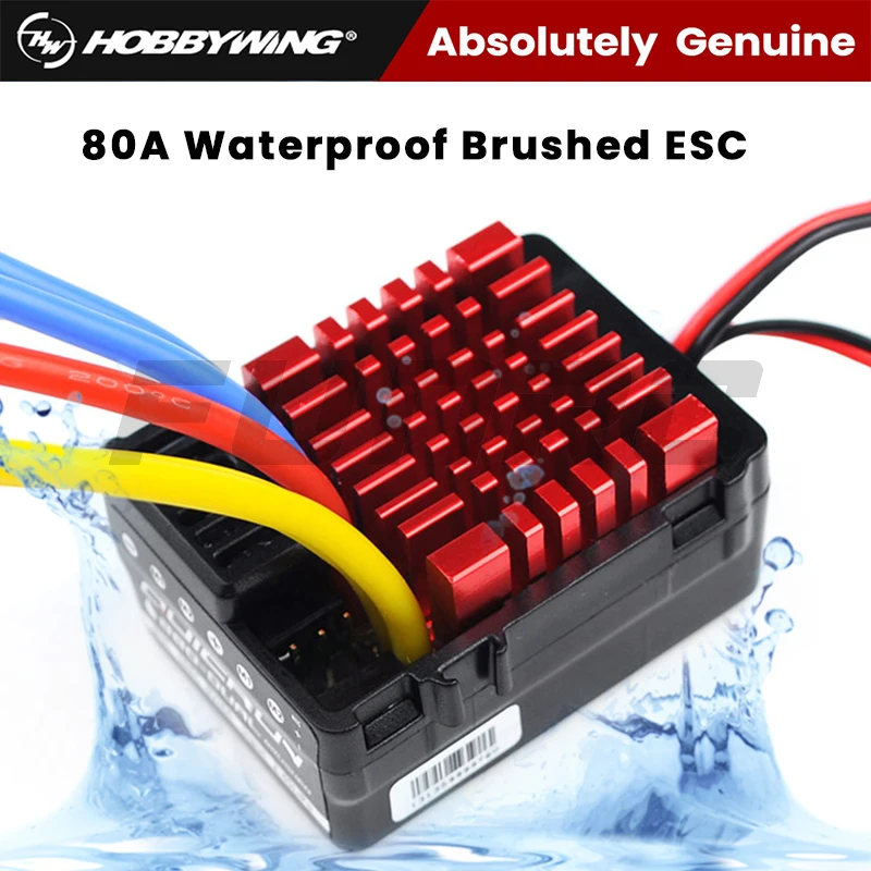 Redcat Racing Hobbywing 1/10 Brushed Waterproof ESC - Compatible With Lightning EPX, Volcano, Sandstorm RC Cars