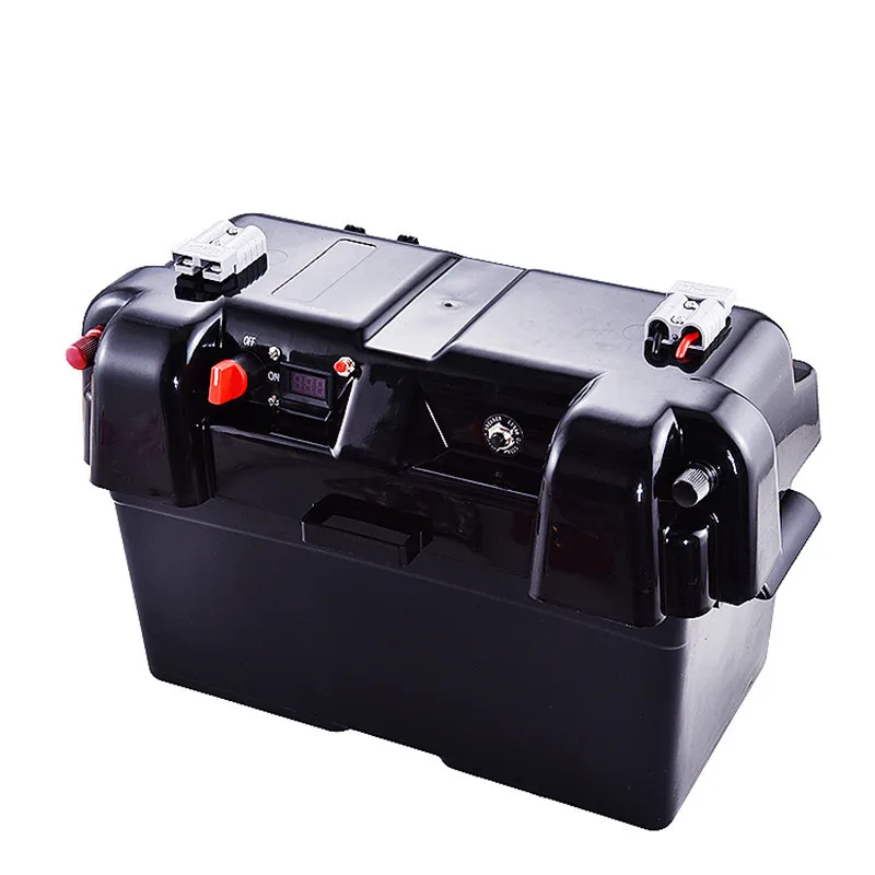 Caixa de Bateria Multifuncional 12v Lifepo4 rv Caixa de Bateria Portátil ao ar Livre Armazenamento de Energia Energia de Emergência Saída Usb