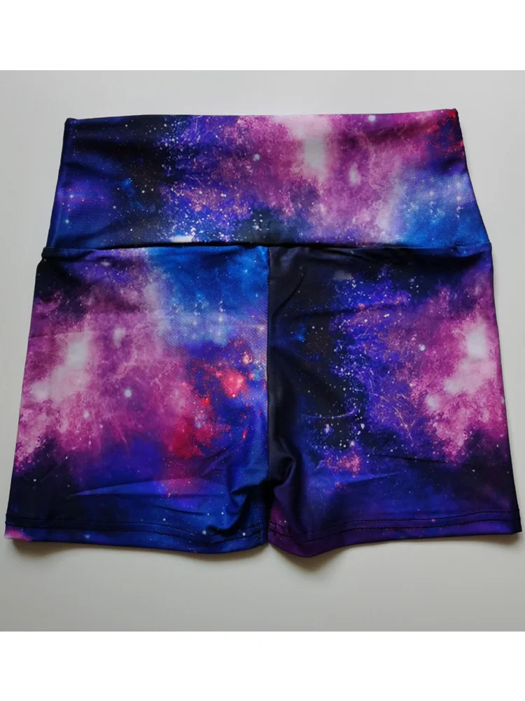 Yoga Shorts Women Butt Lifting Printing Workout High Waist Quick Dry Elastic Tummy Control Ruched Booty Gym Tights