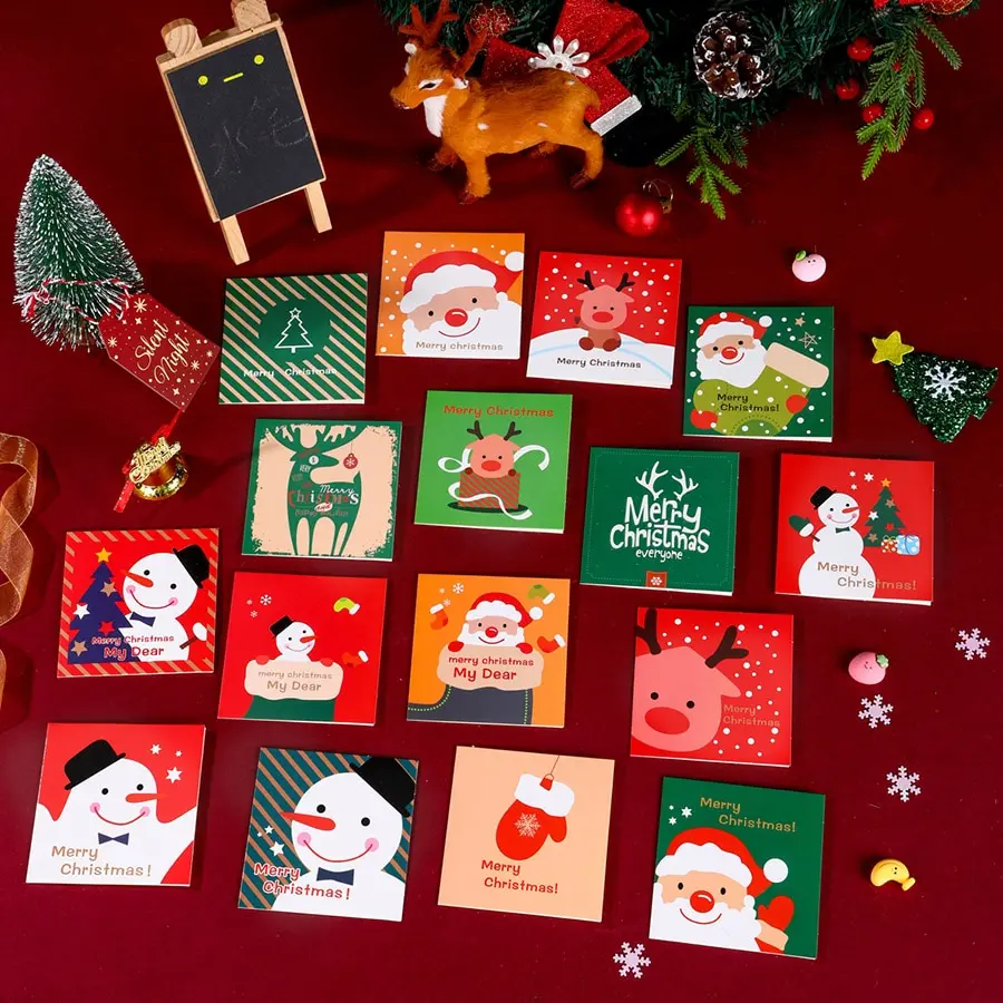 SXHRR Tarjeta Navideña 3D Feliz Navidad Tarjetas Mini Deer Noel Tree Tarjetas De Felicitación De Navidad Postal Tarjetas De Navidad For Niños (Color : Blue