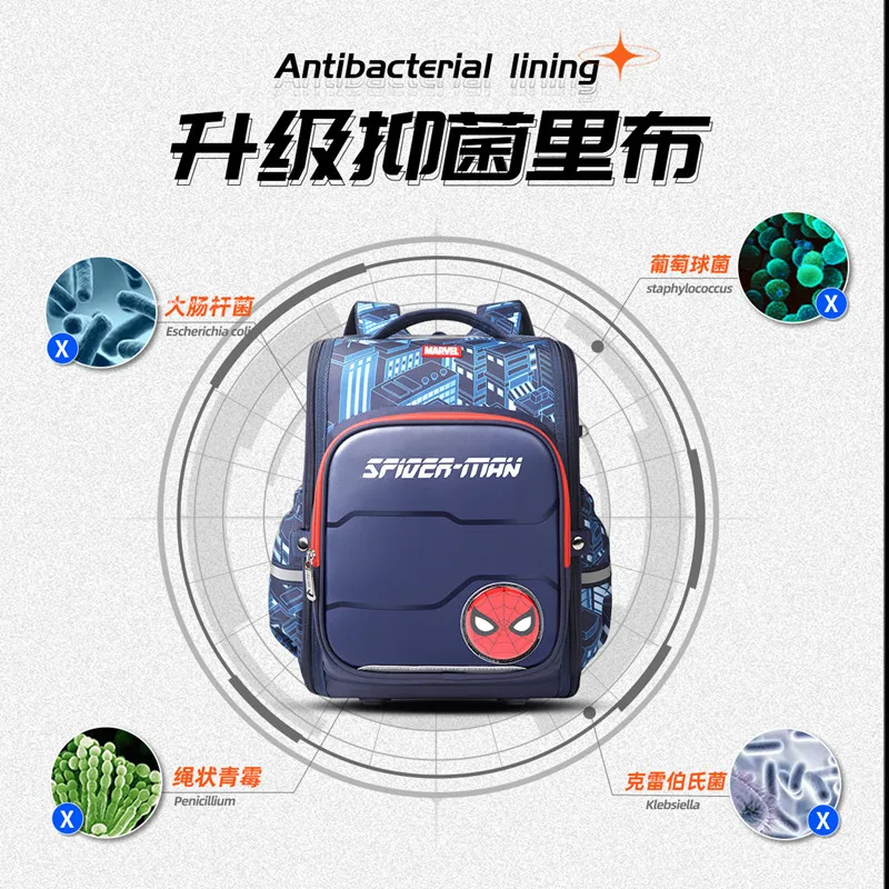 2022 Disney New School Bags For Boys Iron Spider Man Captain Amercia Primary Student Shoulder Orthopedic Backpack Mochila