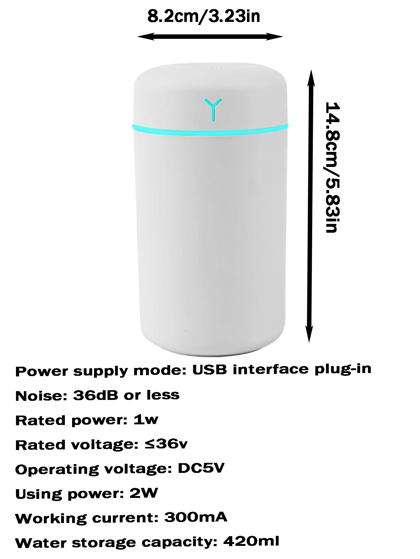 Portable Car Humidifier Mini Humidifier USB Ambient Light Desktop Colourful Ambient Light Timing Function
