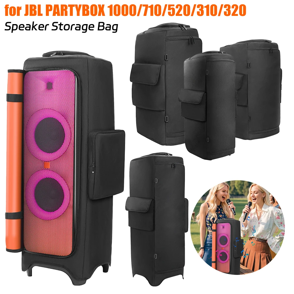 Speaker Dust Cover For JBL PartyBox 1000/710/520/320/310/120/110 Portable Speaker Storage Bag Double-Sided Travel Carrying Case