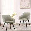 Faux Suede Accent Chair Arm Chairs Living Room Chairs Leisure Chair Upholstered Chair with Metal Legs Set of 2 for Home Kitchen 1