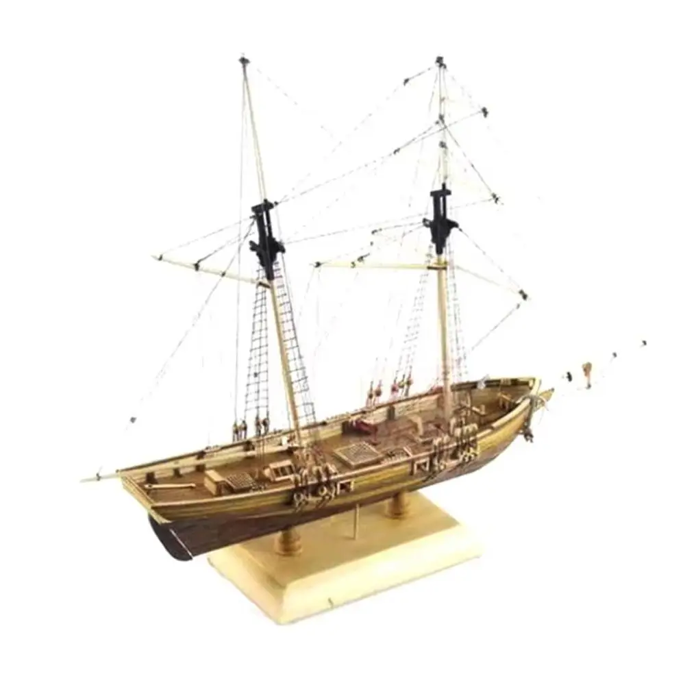 1:100 Scale Wooden Ships Model Home Decoration Eduacational Boat Assembly Ancient Sailboat Handmade Wooden Sailing Boat