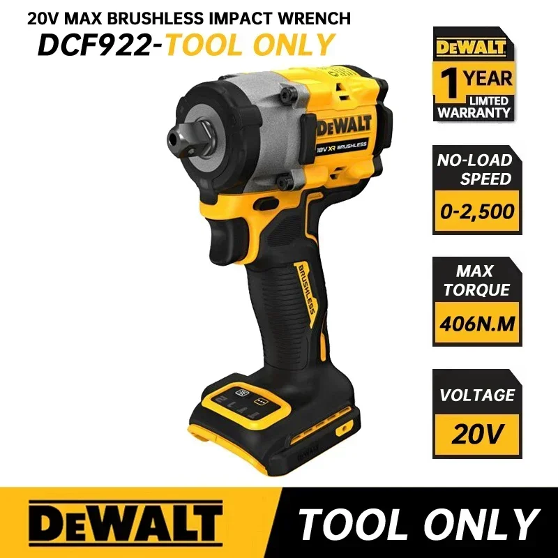 Chiave A Percussione A Batteria Dewalt Con Perno Di Arresto Incudine Dcf922B Atomic 20V Max Tool Solo Chiave Ricaricabile A Velocità Variabile Dcf922