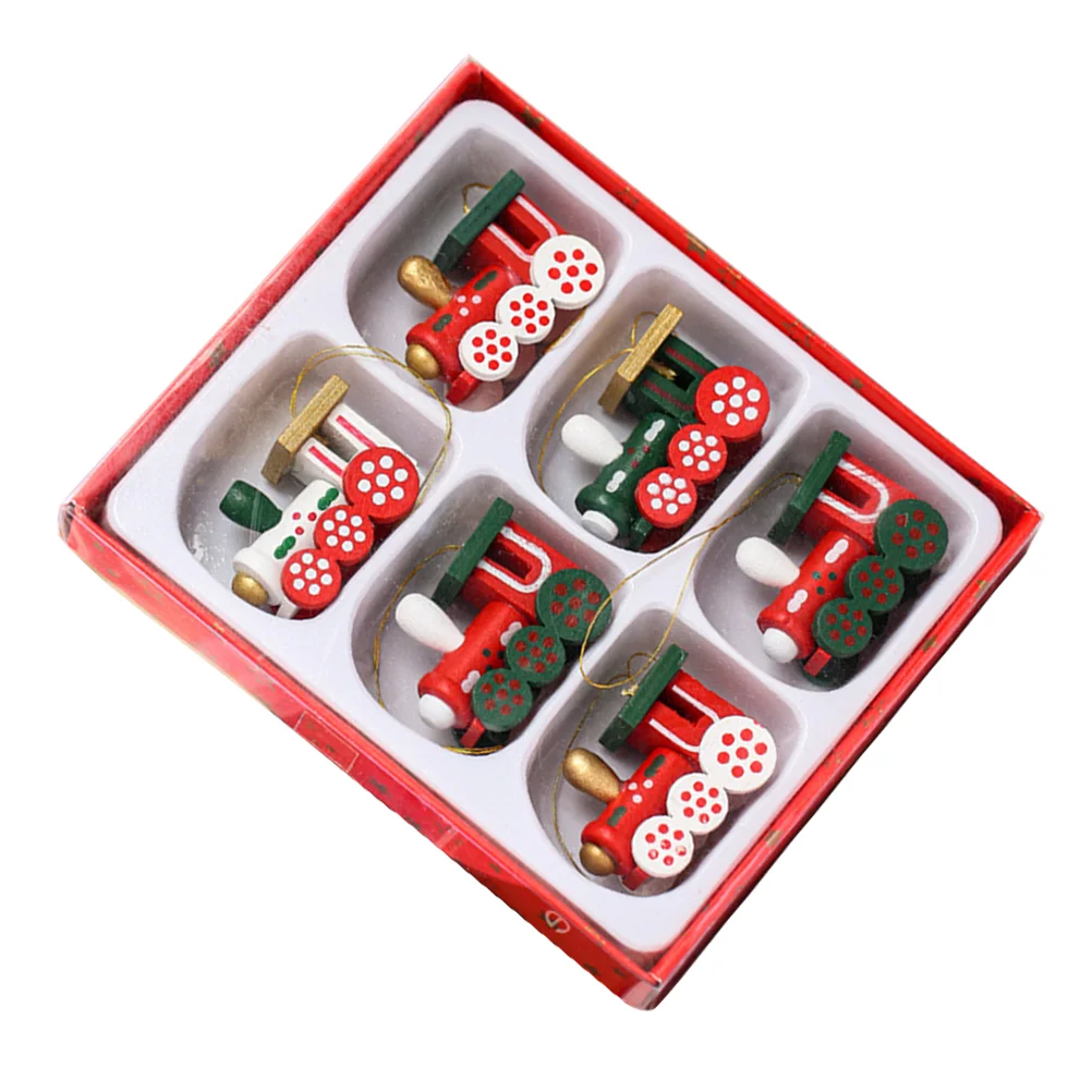 

Small Train Pendant Christmas Ornament Xmas Wooden Hanging Pendants Decor Mini Decoration
