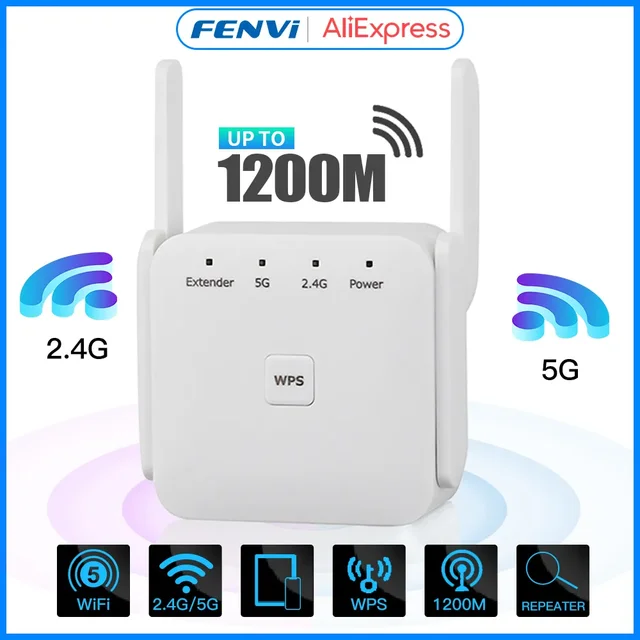 5Ghz Wireless WiFi Repeater 1200Mbps Router Wifi Booster 2.4G Wifi Long  Range Extender 5G Wi-Fi Signal Amplifier Repeater Wifi - AliExpress