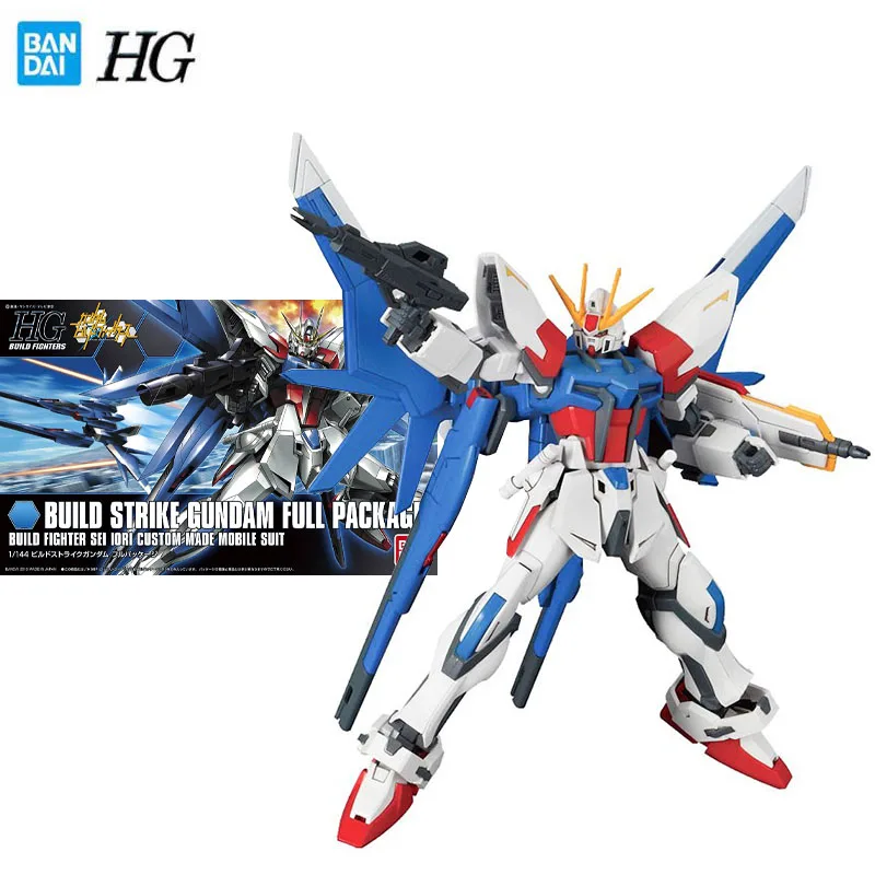 Bandai Genuine Gundam Model Garage Kit Hgbf Series 1/144 Build Strike Gundam Pacchetto Completo Anime Action Figure Toys For Boys Toy