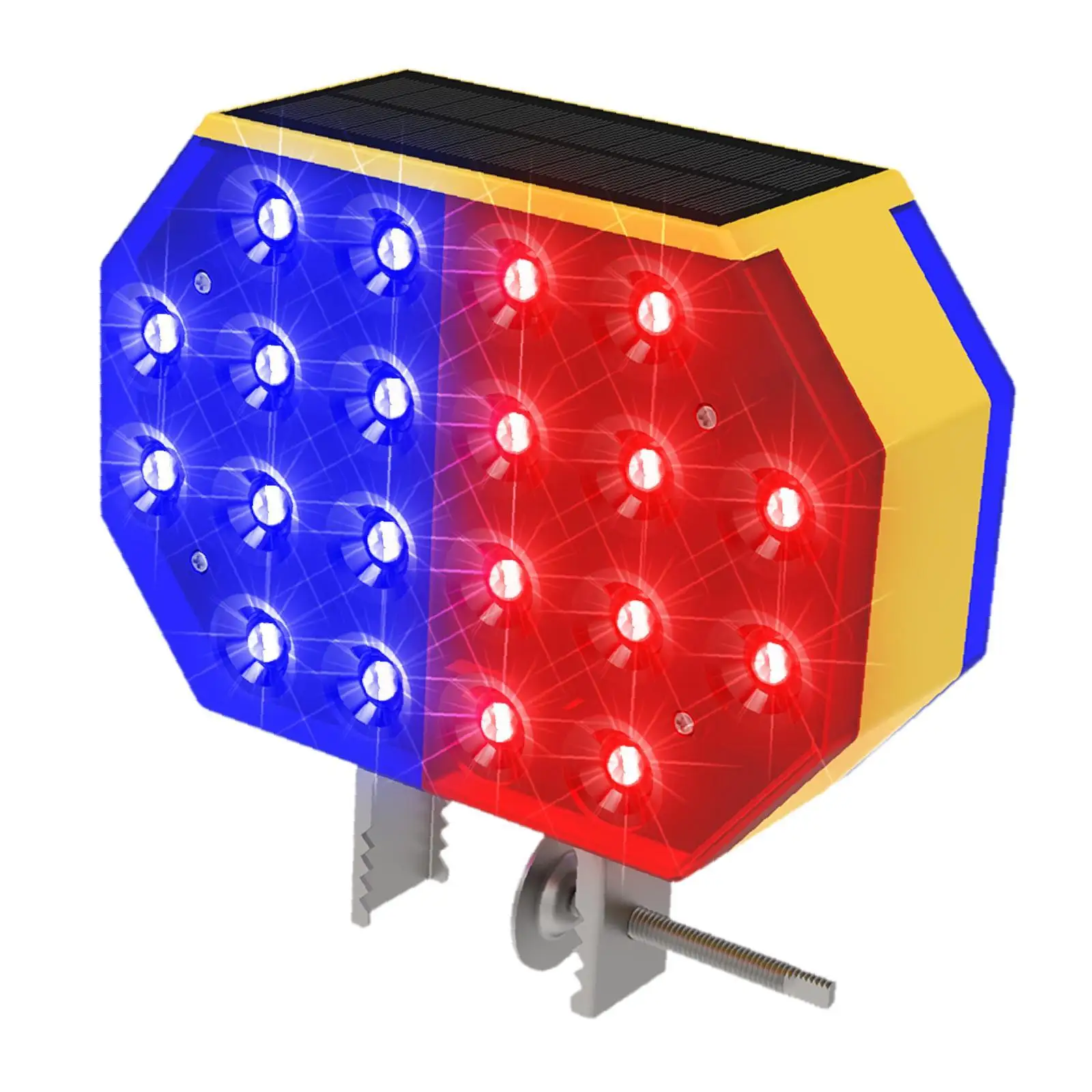 

Solar Strobe Light Outdoor LED Red & Blue Traffic Signal Light for Construction Sites Dangerous Road Sections Road Maintenance