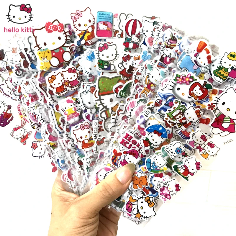 

Hello Kitty 3D Bubble Sticker Children's Cartoon Reward Stickers Hello Kitty Girl Princess Stickers Anime Stickers