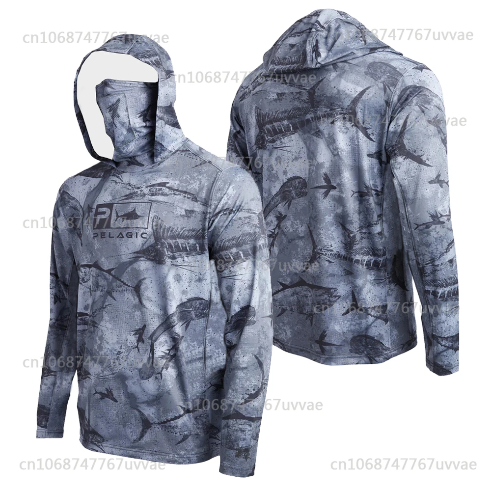 PELAGIC Hoodie Fishing Shirts Long Sleeve Quick Dry Sweatshirt Summer Breathable Fishing Jerseys