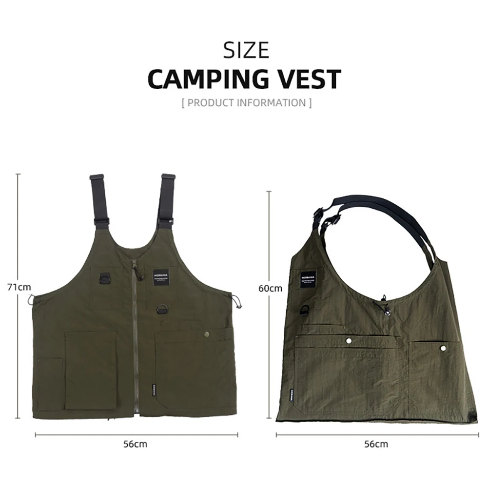 Camping Vest Sleeveless Shoulder Bag Multi Pocket Clothes Supplies For Fishing Work Travel Hiking Waistcoat Jacket Unisex cooling vest fisherman vest