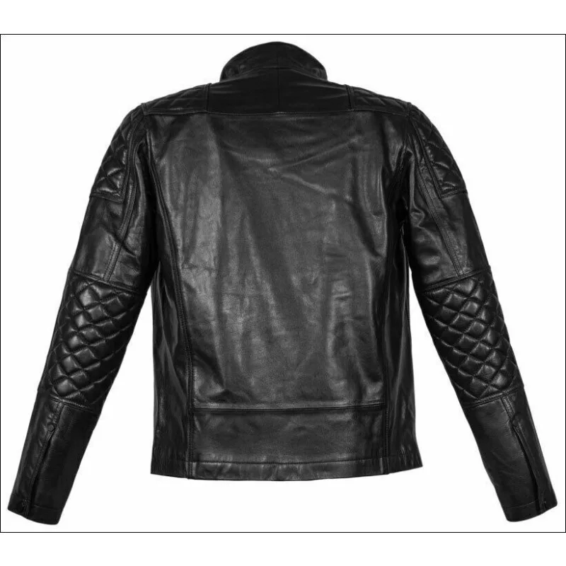 Black Genuine Sheepskin Leather Jacket European and American Fashion Trend Men Clothing