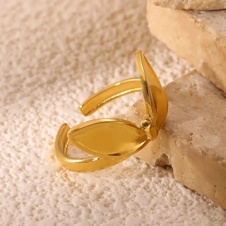 Steel Geometric Rings For Women Gold Color Opening