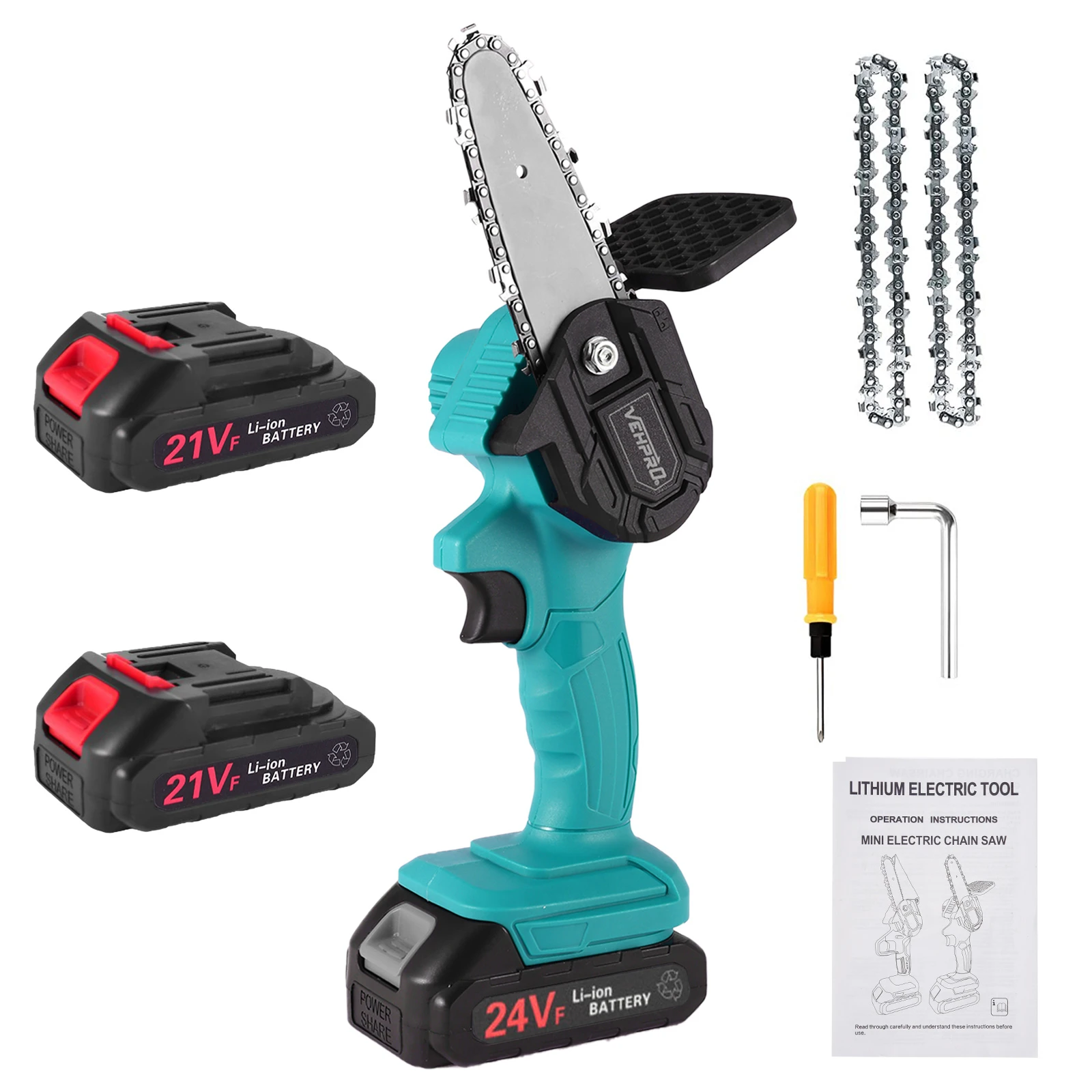 Minisierra eléctrica de correa inalámbrica para carpintería, herramientas eléctricas de recorte de jardín, batería de 2 celdas, 24V550W| | - AliExpress