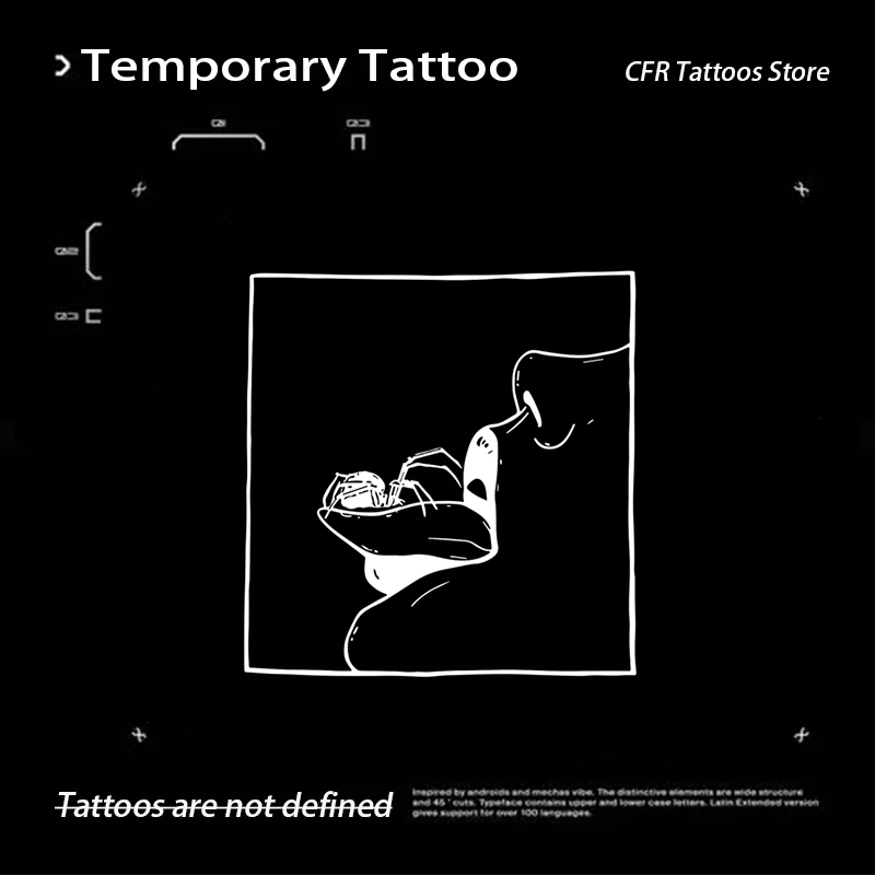 

Spider Crawling on Tongue Herbal Juice Tattoo Sticker Fake Tattoos Temporary Dark Horror Arm Waterproof Y2K Face Stickers Tatto
