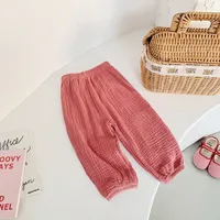 Printemps été pantalon résistant aux moustiques enfant en bas âge nouveau pantalon ample décontracté couleur unie pantalon vêtements chauds garçons filles pantalon polyvalent 3
