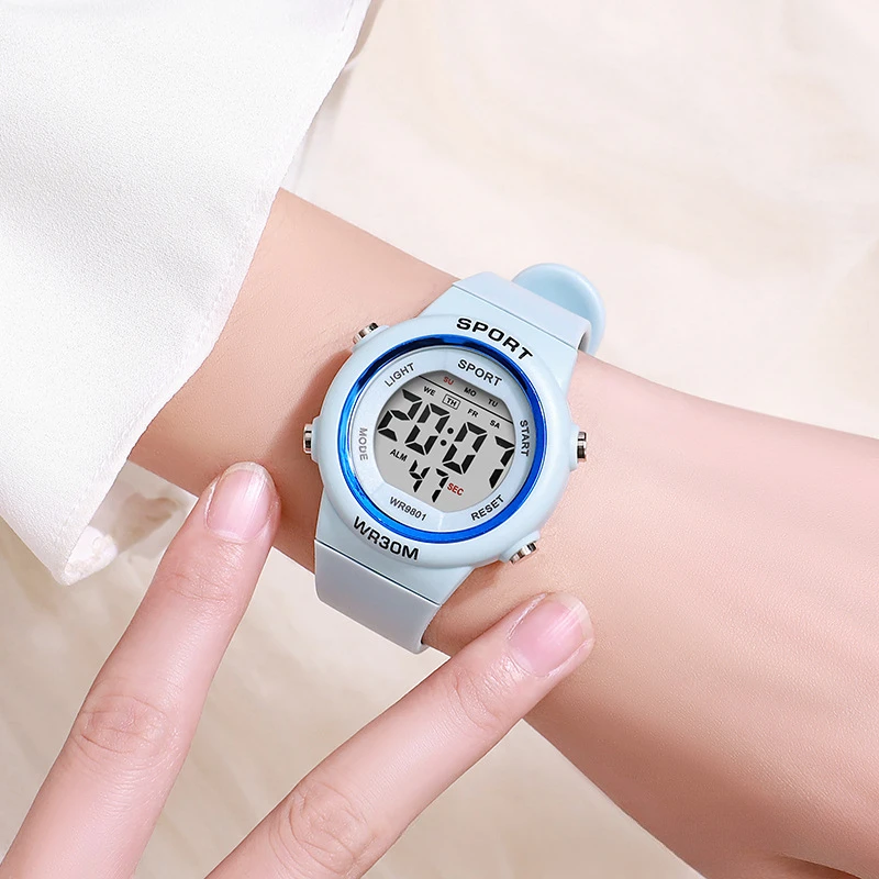 Multi functional alarm clock for boys and girls, college style electronic watch