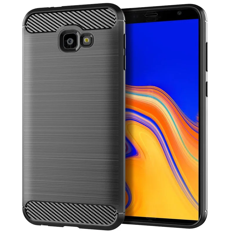 Per Samsung Galaxy J4 Plus Custodia In Silicone Cover Posteriore In Fibra Di Carbonio Per Samsung J4 Prime Galaxy J4 Core Custodia Morbida Antiurto Pe