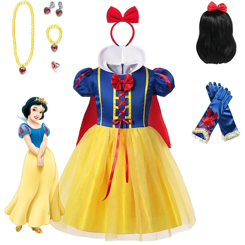 

Summer Princess Dress For Girls Snow White Cosplay Costume Puff Sleeve Kids Dress Children Party Birthday Fancy Gown Vestidos