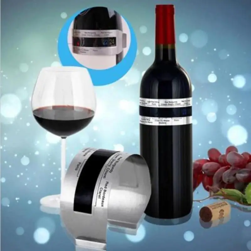 Wine Collar Thermometer Bar Beverage Tool Clever Wine Bottle Snap Thermometer Lcd Display Clip For Champagne Beer