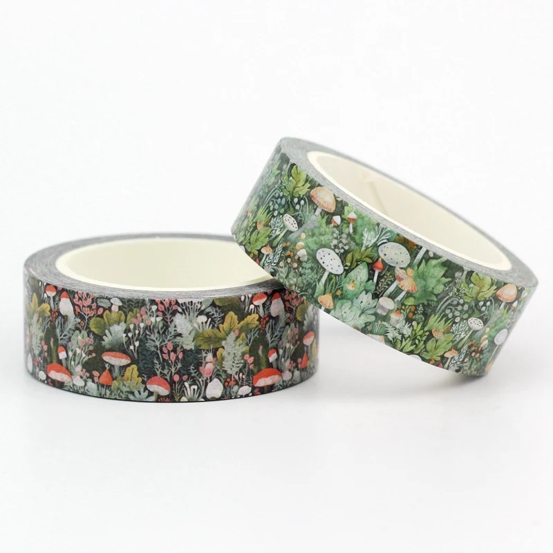 NEW 1pc 10M Decor Mushrooms Flowers Coffee Cups Nautical Washi Tape Set for Scrapbooking Journaling Masking Tape Cute Stationery 2