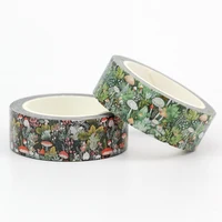 NEW 1pc 10M Decor Mushrooms Flowers Coffee Cups Nautical Washi Tape Set for Scrapbooking Journaling Masking Tape Cute Stationery 2