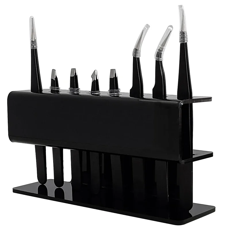 6/8 Holes Acrylic Eyelash Tweezer Storage Holder Portable Durable Tweezers Stand Shelf Eyelashes Extension Supplies Makeup Tools 4