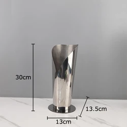 Silver - Plated Decorative Metal Vase for Floral Arrangements and Room Aesthetic (Silver - B(S))