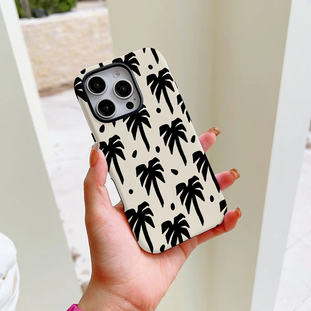 شجرة القلم الأسود مثل هيكل جراب هاتف آيفون 16 15 1...