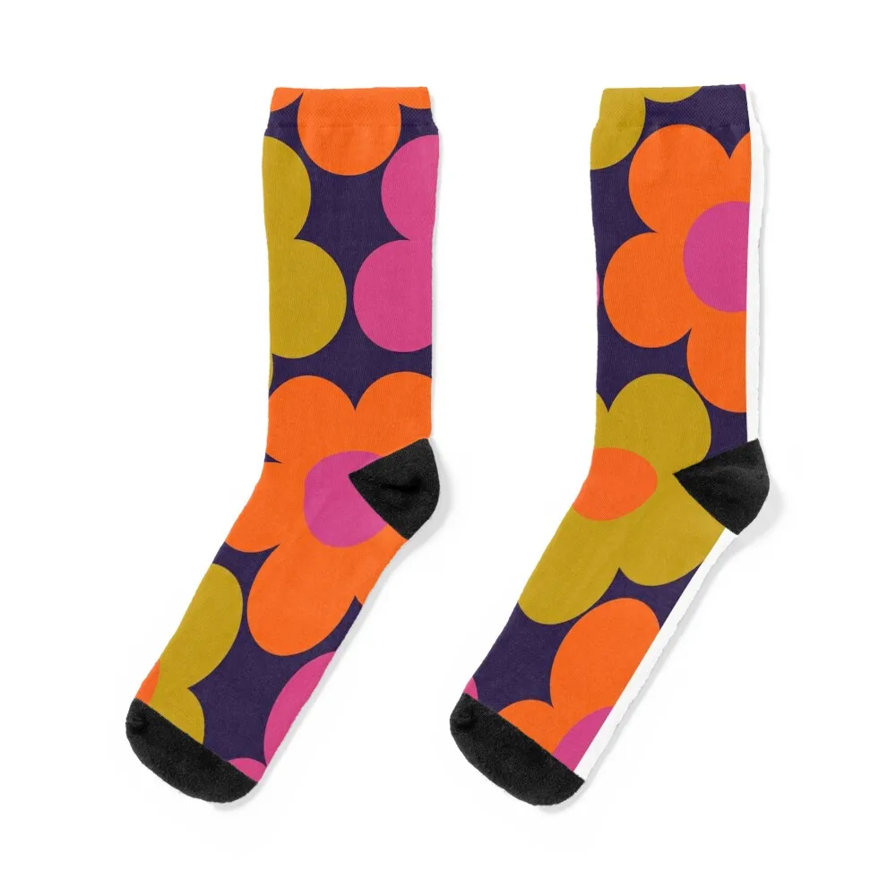 

60s Style Neon Flowers Socks Toe sports kawaii Socks Men Women's