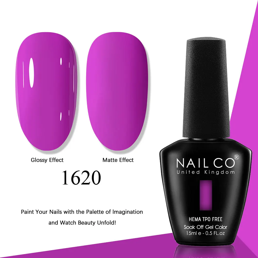 NAILCO Gel Nail Polish Pink Collection - 15ml Glitter & Nude UV LED Gel Varnish Set