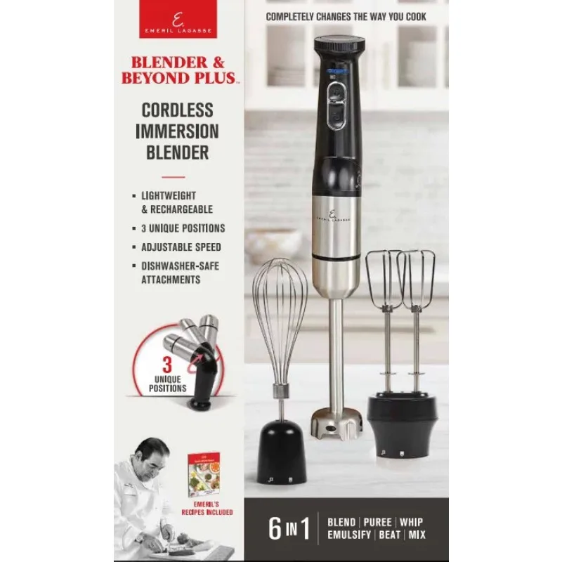 Dropship Emeril Lagass Blender & Beyond Plus Cordless Rechargeable Immersion  Blender With Variable Speed, Double Beater, Black With Stainless Steel to  Sell Online at a Lower Price