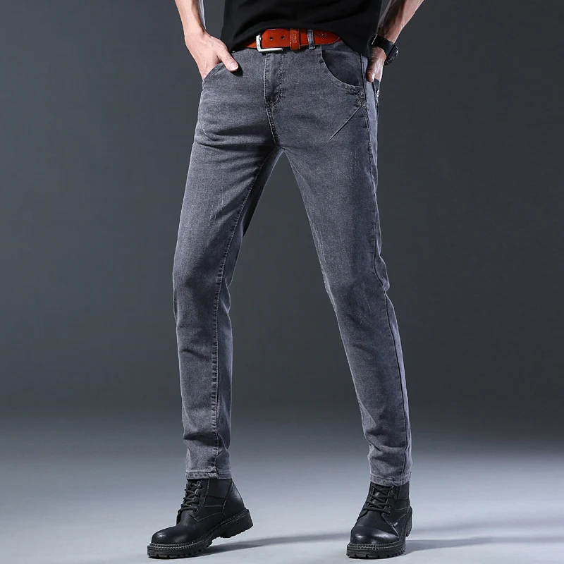 2024 New Men Spring and Autumn Korean Version Comfort Men Stretch Youth Slim Fashion Skinny Jeans Pants Designer Clothes 3