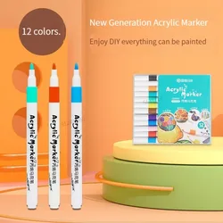 Vibrant Acrylic Marker Set for Creative DIY Crafts and Art Projects (12 colors)